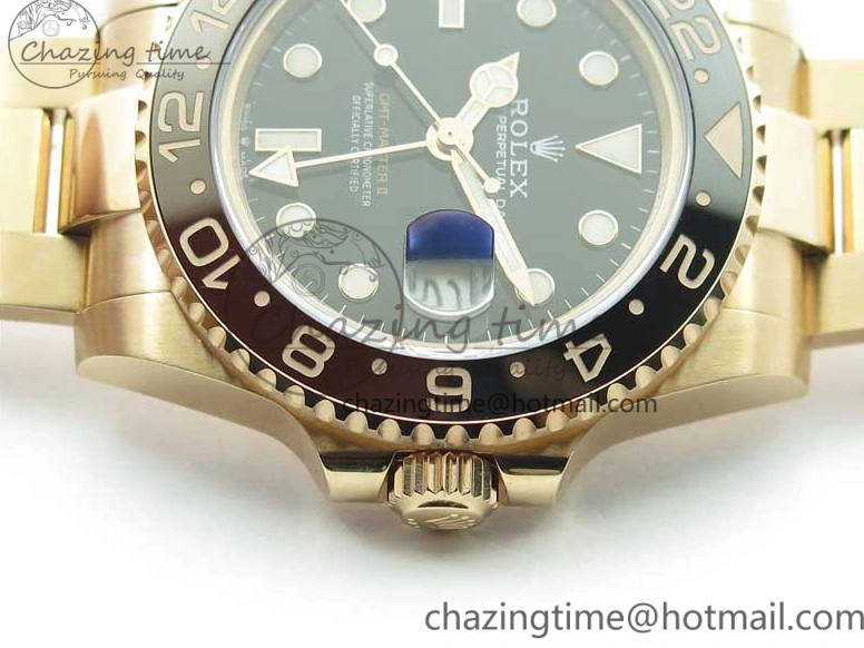 1223 Comfortable GMT Master II 126715 CHNR Black Brown Ceramic 316L Steel GMF 1:1 Best Edition Black Dial on RG Bracelet A 2961